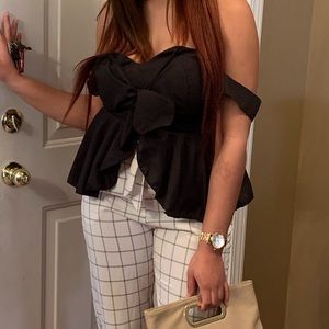 Black off the shoulder blouse